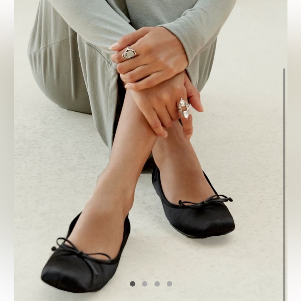 Jeffrey Campbell Black Satin Aurora Flats